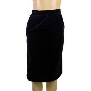 F.A. Chatta Womens Black Cotton Pencil Skirt Back Zip Stylish Design Size 8